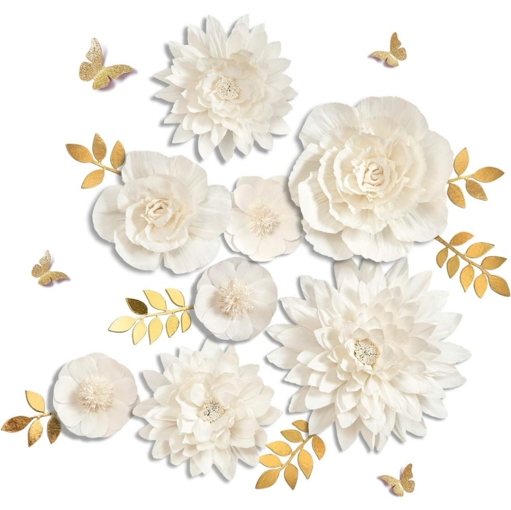 NEW White Paper Flower Decorations for Wall Party/Backdrop/Weddings/Birthday